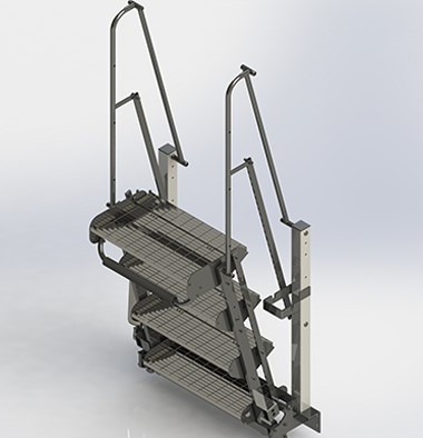 Folding stairs for loading Stations